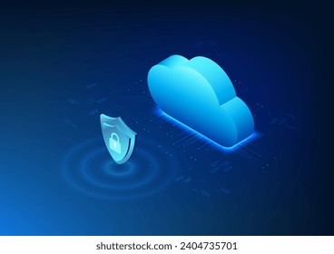 La tecnología de nube frente al blindaje representa el almacenamiento de datos en la nube. Es un sistema que mantiene la seguridad para evitar el robo de datos. Al confirmar el código para obtener acceso.