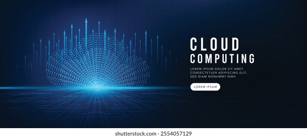 Cloud technology futuristic and innovation. Networking technology. Modern futuristic design.Cloud computing Abstract technology vector illustration background.