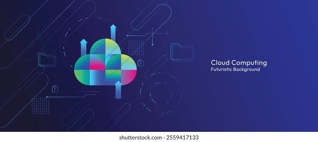 Cloud technology futuristic and innovation. Networking technology. Modern futuristic design.Cloud computing Abstract technology vector illustration background.