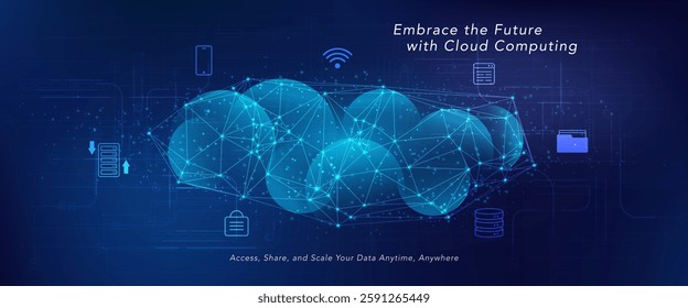 Cloud technology futuristic and innovation. Networking technology. artificial intelligence.Modern futuristic design.Cloud computing Abstract technology vector illustration background.
