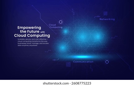 Cloud technology futuristic and innovation. Networking technology. Modern futuristic design.Cloud computing Abstract technology vector illustration background.
