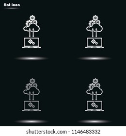 Cloud technology grayscale vector icon. Network concept. Social networking illustration.