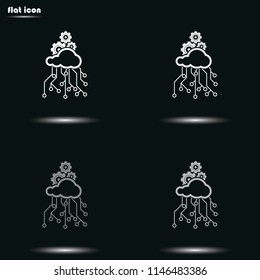 Cloud technology grayscale vector icon. Network concept. Social networking illustration.