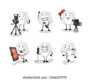 the cloud technology group character. cartoon mascot vector