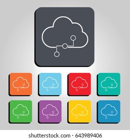 Cloud Technology Hyperlink Vector Icon Illustration