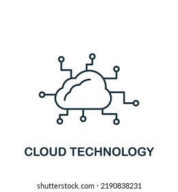 Cloud Technology icon. Line simple Industry 4.0 icon for templates, web design and infographics