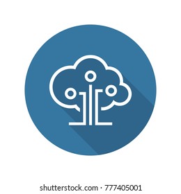 Cloud Technology Icon. Modern computer network technology sign. Digital graphic symbol. Cryptocurrency mining. Concept design elements.