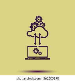 Cloud technology icon. Network concept. Social networking illustration.
