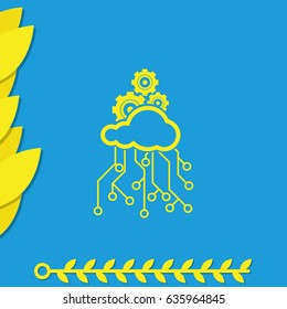 Cloud technology icon. Network concept. Social networking illustration.