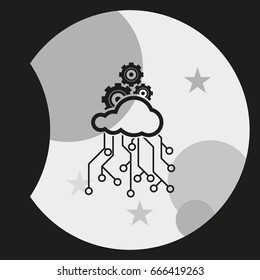 Cloud technology icon. Network concept. Social networking illustration.