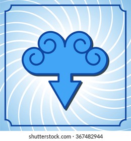 Cloud technology icon on vintage background