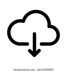 cloud technology icon with outline style