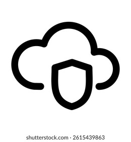 cloud technology icon with outline style