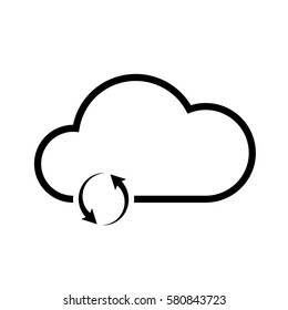 Cloud technology icon, Vector cloud sync icon 