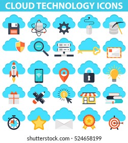 Cloud Technology Icons. IT Illustrations. Cloud Computing. System Administrator. Server Vector.