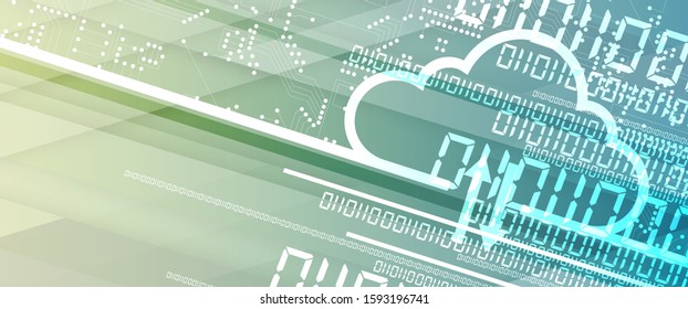 Cloud technology. Integrated digital web concept background