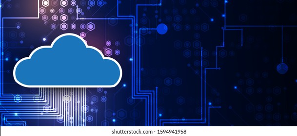 Cloud technology. Integrated digital web concept background