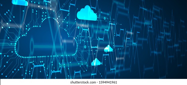 Cloud Technology. Integrated Digital Web Concept Background