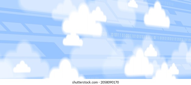 Cloud technology. Integrated digital web concept background