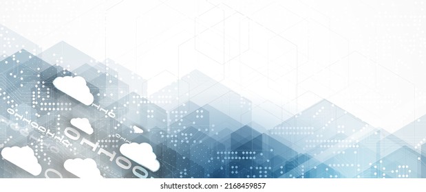 Cloud technology. Integrated digital web concept background