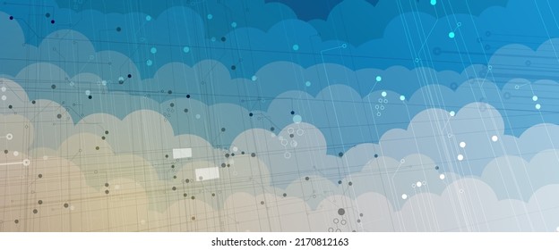 Cloud technology. Integrated digital web concept background