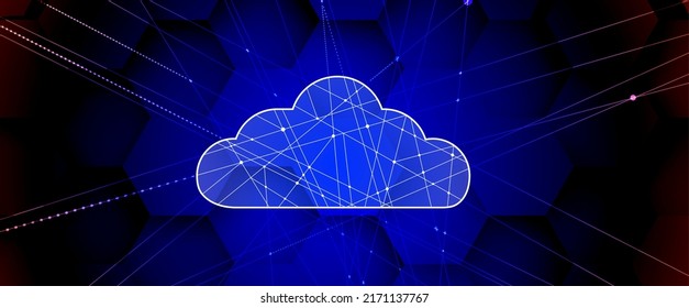 Cloud technology. Integrated digital web concept background
