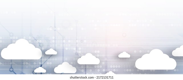 Cloud technology. Integrated digital web concept background