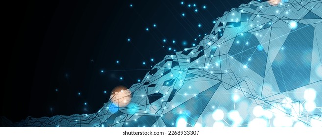 Cloud technology. Integrated digital web concept background