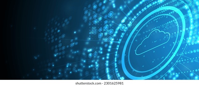 Cloud technology. Integrated digital web concept background