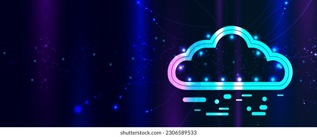 Cloud technology. Integrated digital web concept background