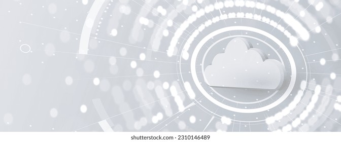 Cloud technology. Integrated digital web concept background