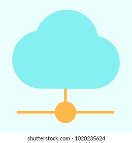 Cloud Technology Line Icon.  96x96 for Web Graphics and Apps.  Simple Minimal Pictogram. Vector