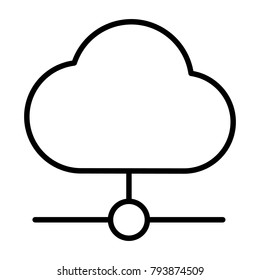Cloud Technology Line Icon.  96x96 for Web Graphics and Apps.  Simple Minimal Pictogram. Vector