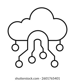 Cloud Technology Line Icons. AI, Brain, Robot, Bot, Technology, Mind, AI Agent, Intelligent Icons Editable Stroke Vector Illustration