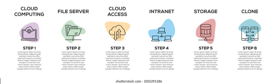 CLOUD TECHNOLOGY LINE INFOGRAPHIC