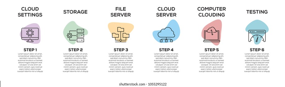 CLOUD TECHNOLOGY LINE INFOGRAPHIC