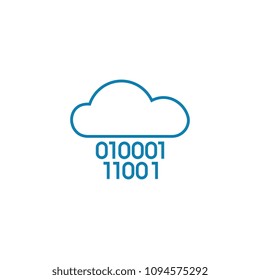 Cloud technology linear icon concept. Cloud technology line vector sign, symbol, illustration.