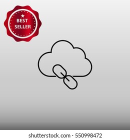 Cloud Technology Link Hyperlink Vector Icon Illustration