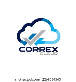 cloud technology logo with check symbol