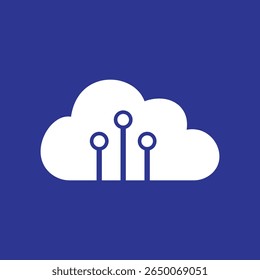 Cloud Technology Logo mit Schaltungsleitungen für digitale Netzwerk- und Datensysteme