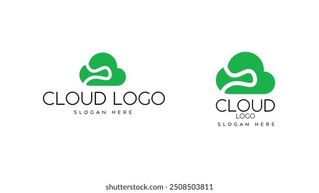 Cloud technology logo concept, icon wireless database server logo design. cloud and business symbol logo design vector illustration