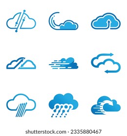 cloud and technology logo design bundle, free vector graphics