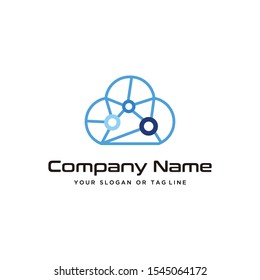 cloud technology logo design modern vector template