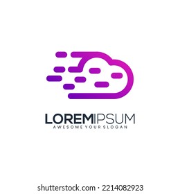 Diseño de logotipo de tecnología de nube moderno