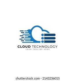 cloud technology logo design template