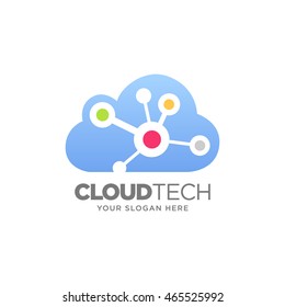 Cloud Technology Logo Design Template. Vector Illustration