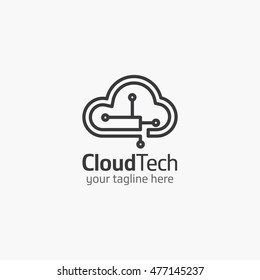 Cloud Technology logo design template. vector illustration. great for your company logo