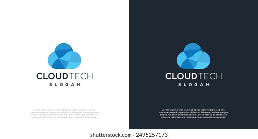Tecnología en la nube Inspiración del logotipo Vector digital. Plantilla de diseño de tecnología de nube	