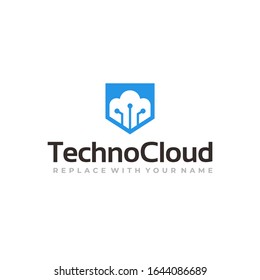 Cloud technology logo with a simple style