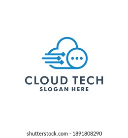 Cloud technology logo template design vector